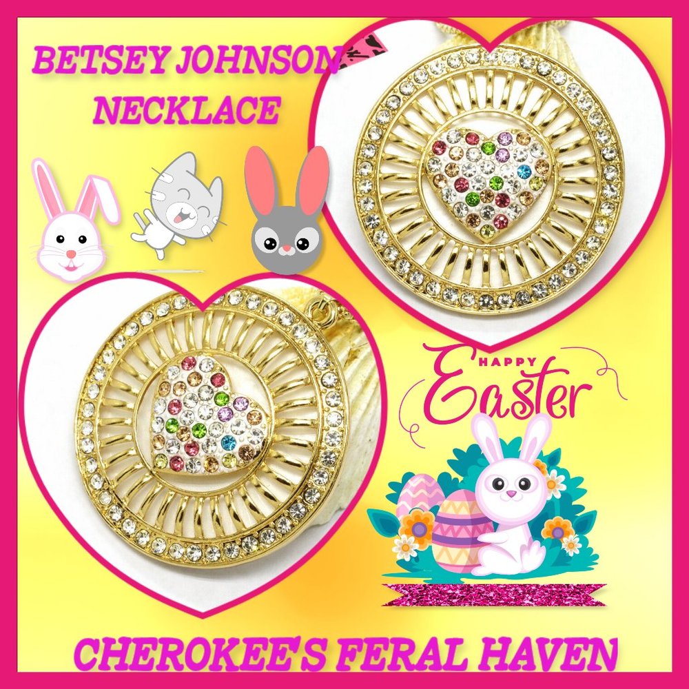 Huge!! Betsey Johnson Colorful Heart Necklace
